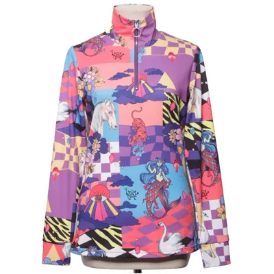 Top (Dylan Zipper Blouse) van HUNKØN Elastaan, Polyester