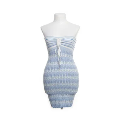 Jurk (Blauw, Wit) van Bershka Polyester, Viscose