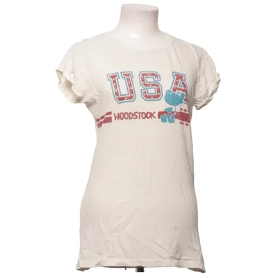 T-shirt (White, Multicolored) from Woodstock Cotton