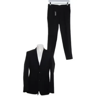 Suit (Black, White) from Batistini Polyester, Wool, Viscose