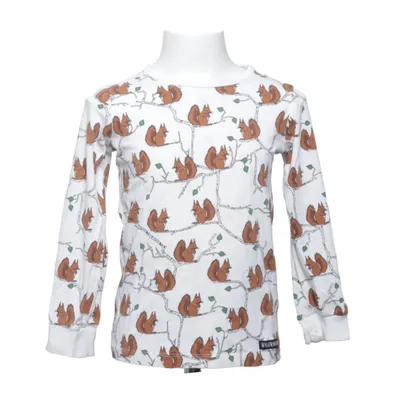 Långärmad t-shirt (Vit, Brun, Flerfärgad) från Villervalla Elastan, Ekologisk bomull