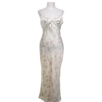 Långklänning (Beige, Rosa, Flerfärgad) från Gina Tricot Elastan, Återvunnen polyester