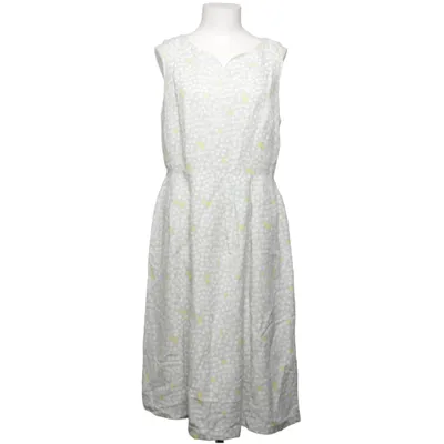 Klänning (Vit, Grå, Gul) från Kew 159 Linne, Polyester, Viskos
