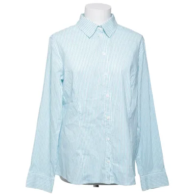 Bluse (Türkis, Weiß) von She Baumwolle, Elasthan, Polyamid