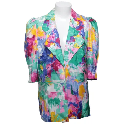 Blazer (Blå, Grøn, Flerfarvet) fra Helene Straßer Acetat, Cupro, Silke