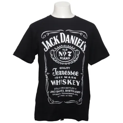 T-shirt (Zwart, Wit) van Jack Daniels Organisch katoen