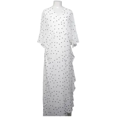 Omlottklänning (Vit, Svart) från Zizzi Elastan, Polyester, Viskos