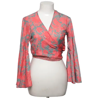 Blouse portefeuille (Rouge, Vert, Multicolore) de S.N.Moda Soie, Viscose