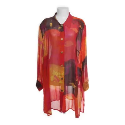 Skjortklänning (Röd, Flerfärgad) Silke