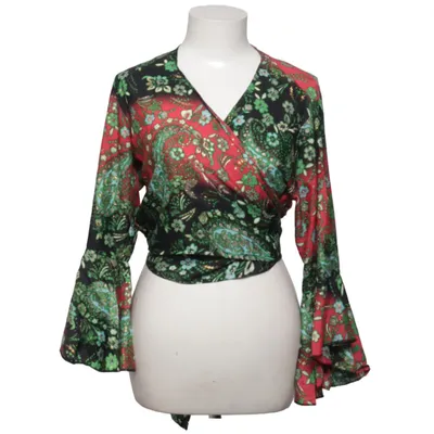 Blouse portefeuille (Noir, Rouge, Vert) de S.N.Moda Soie, Viscose