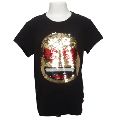 T-shirt (Black, Multicolored) from Emoji Cotton, Elastane