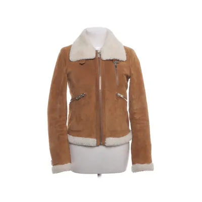 Shearling jas (Bruin, Wit) van Zara Woman Leer