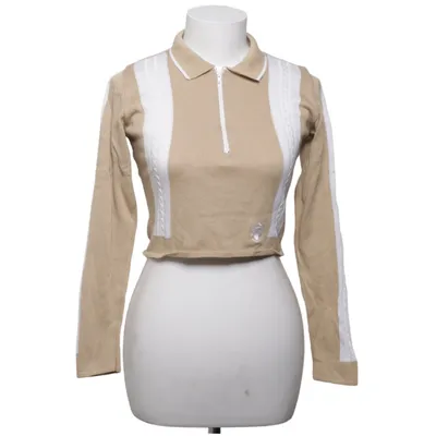 Crop top (Beige, White) from Pash Acrylic, Cotton