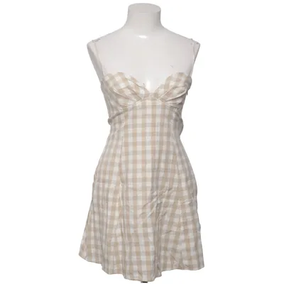 Robe (Beige, Blanc) de Zara Coton, Lin