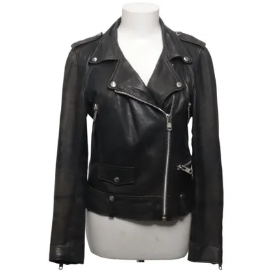 Veste de motard (Noir) de MDK Coton, Cuir, Polyester