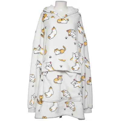Hoodie (White, Multicolored) Polyester