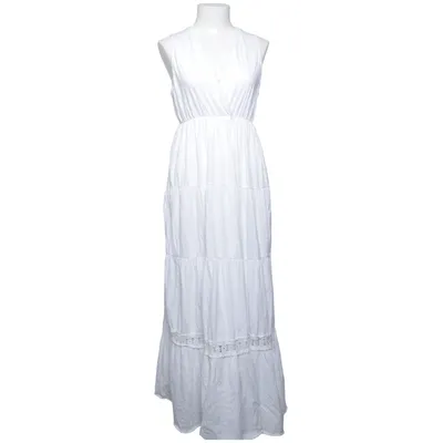 Maxi jurk (Wit) van Lily Rose Katoen, Elastaan