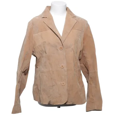 Leather blazer (Beige) from Estelle Polyester, Suede