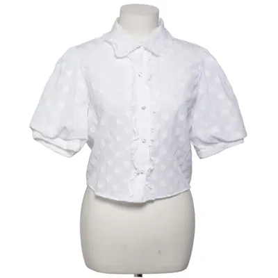 Blouse (Wit) van Zara Katoen, Polyamide