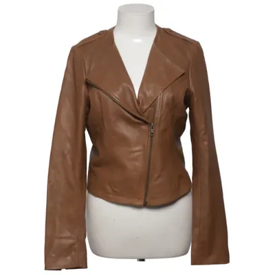 Biker jacket (Brown) from BZR by Bruuns Bazaar Leather, Polyester