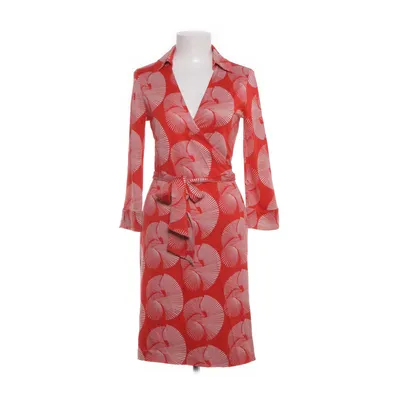 Skjortekjole (Rød, Hvid) fra Diane von Furstenberg Vintage Silke