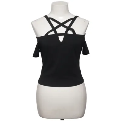 Top (Black) from Romwe Cotton, Elastane, Polyester
