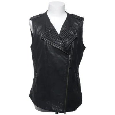 Biker vest (Black) from Hallhuber Leather, Polyester