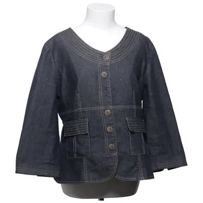 Spijkerjas (Blauw) van Jacqueline Riu Katoen, Elastaan, Polyester