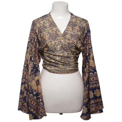 Wikkelblouse (Blauw, Bruin, Meerkleurig) Zijde