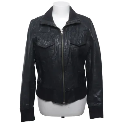 Leren jack (Zwart) van Enjoy Leer, Polyester