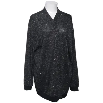 Cardigan (Noir, Argent) de MyWear Woman Élasthane, Fibre métallique, Polyester, Viscose