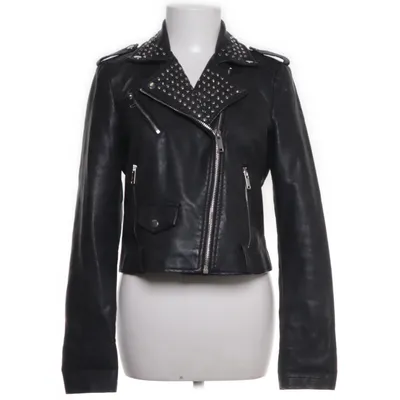 Bikerjack (Zwart) van Review Katoen, Polyester, Polyurethaan, Viscose
