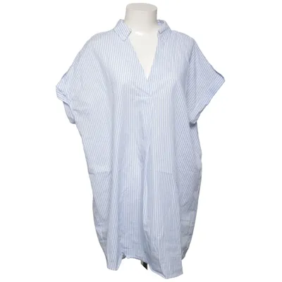 Chemise à manches courtes (Bleu, Blanc) de Zara Basic Coton, Polyester
