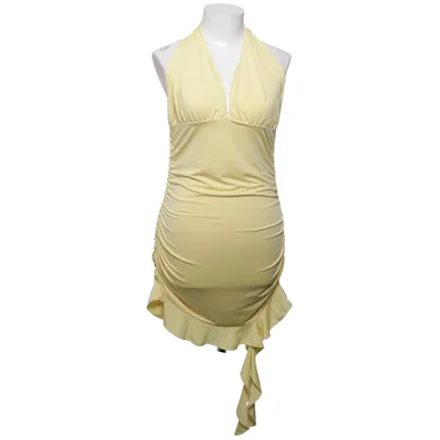 Halterneckklänning (Gul) från Shein Elastan, Polyester