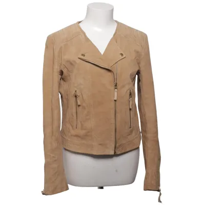 Biker jacket (Beige) from Rosebud Leather, Polyester