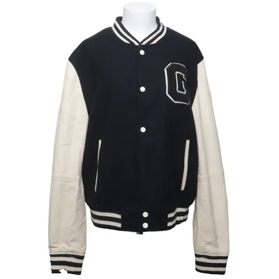 Varsity-jack (Zwart, Beige) van Goosecraft Katoen, Elastaan, Leer, Polyamide, Polyester, Wol