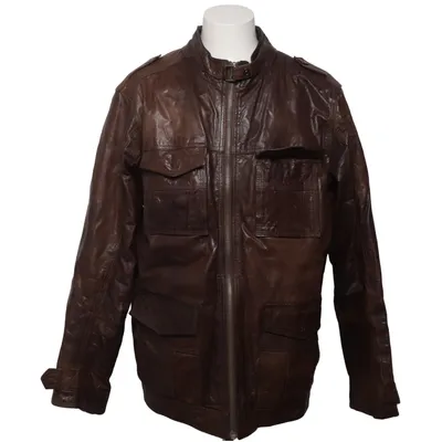 Läderjacka (Brun) från HI Buxter Skinn, Polyester
