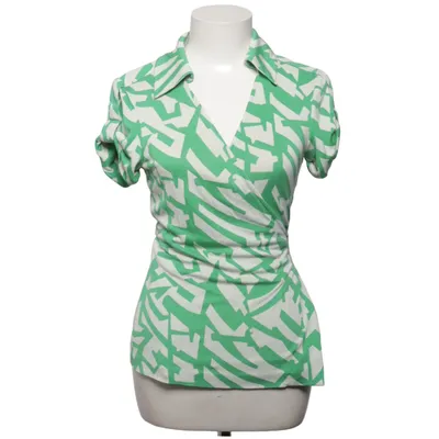 Haut portefeuille (Vert, Blanc) de Diane von Furstenberg Vintage Soie