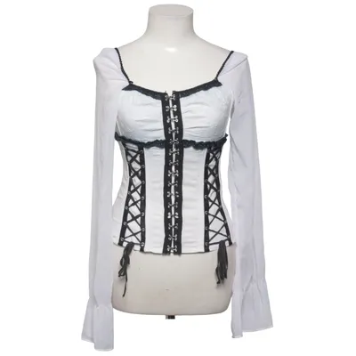Corset (White, Black) from Living Dead Souls Cotton, Elastane