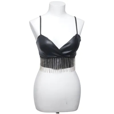 Crop top (Noir) de Pronto Moda Polyester, Viscose