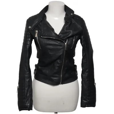 Veste de motard (Noir) de Voyelles Polyester, Polyuréthane