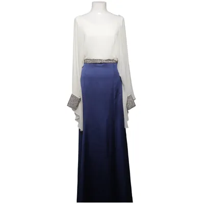 Aftonklänning (Blå, Vit) Polyester
