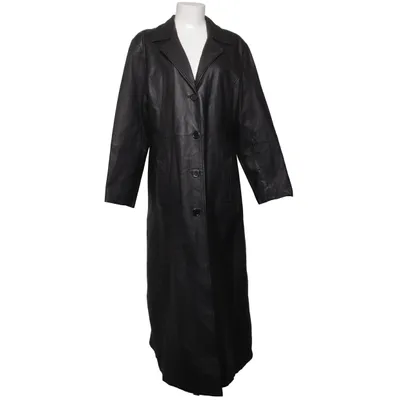 Læderfrakke (Grå, Sort) Læder, Polyester