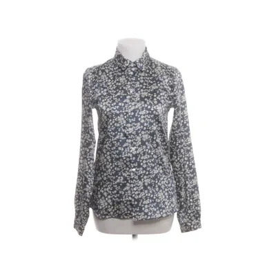 Blouse (White, Blue) from The Shirt Factory Polyester