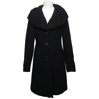 Coat (Black) from Yest Fashion Polyester, Viscose, Wool