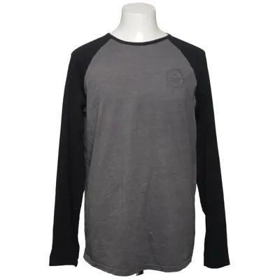 Baseballtrøje (Sort, Grå) fra Bluewear Bomuld, Elastan, Polyester