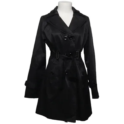 Trench-coat (Noir) de Via Code Coton, Polyester