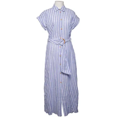 Skjortklänning (Blå, Vit) från Zara Bomull, Linne