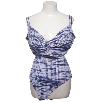 Bikini (Blå, Vit) från Swim by Zizzi Elastan, Polyamid, Polyester