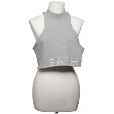 Crop top (Grå) fra Fashionablefit Bomuld, Polyester